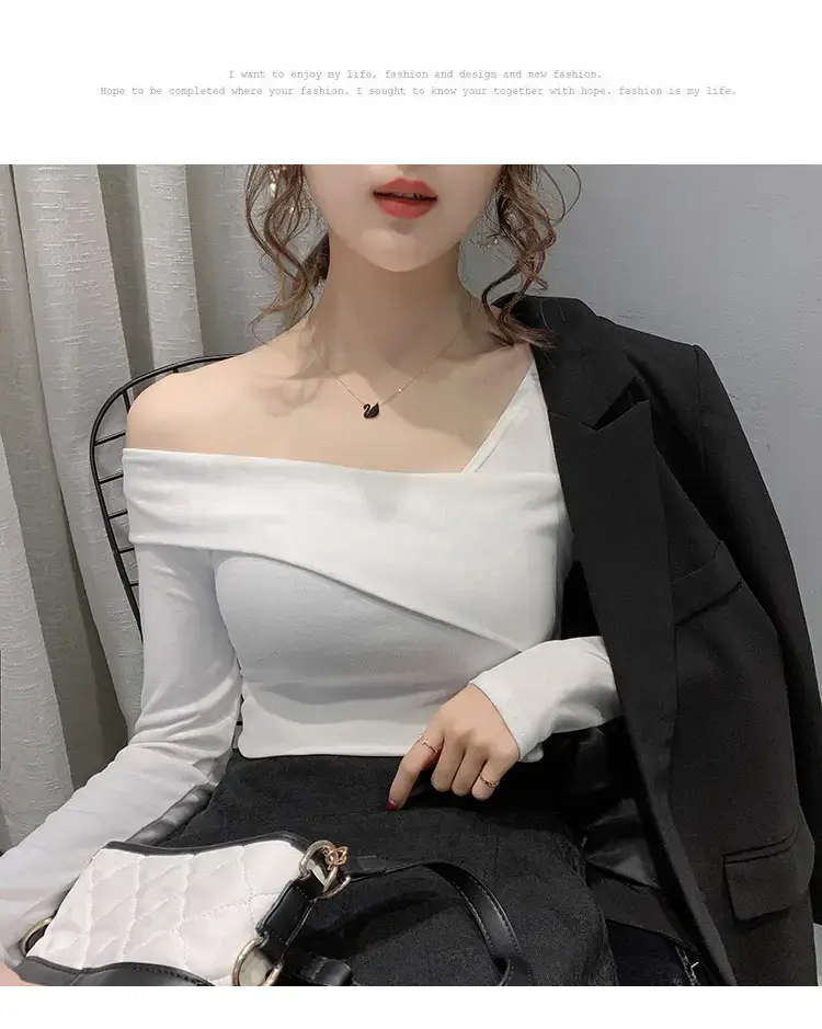 Women's Green Shoulder Top T-Shirt Long Sleeve — feature 16