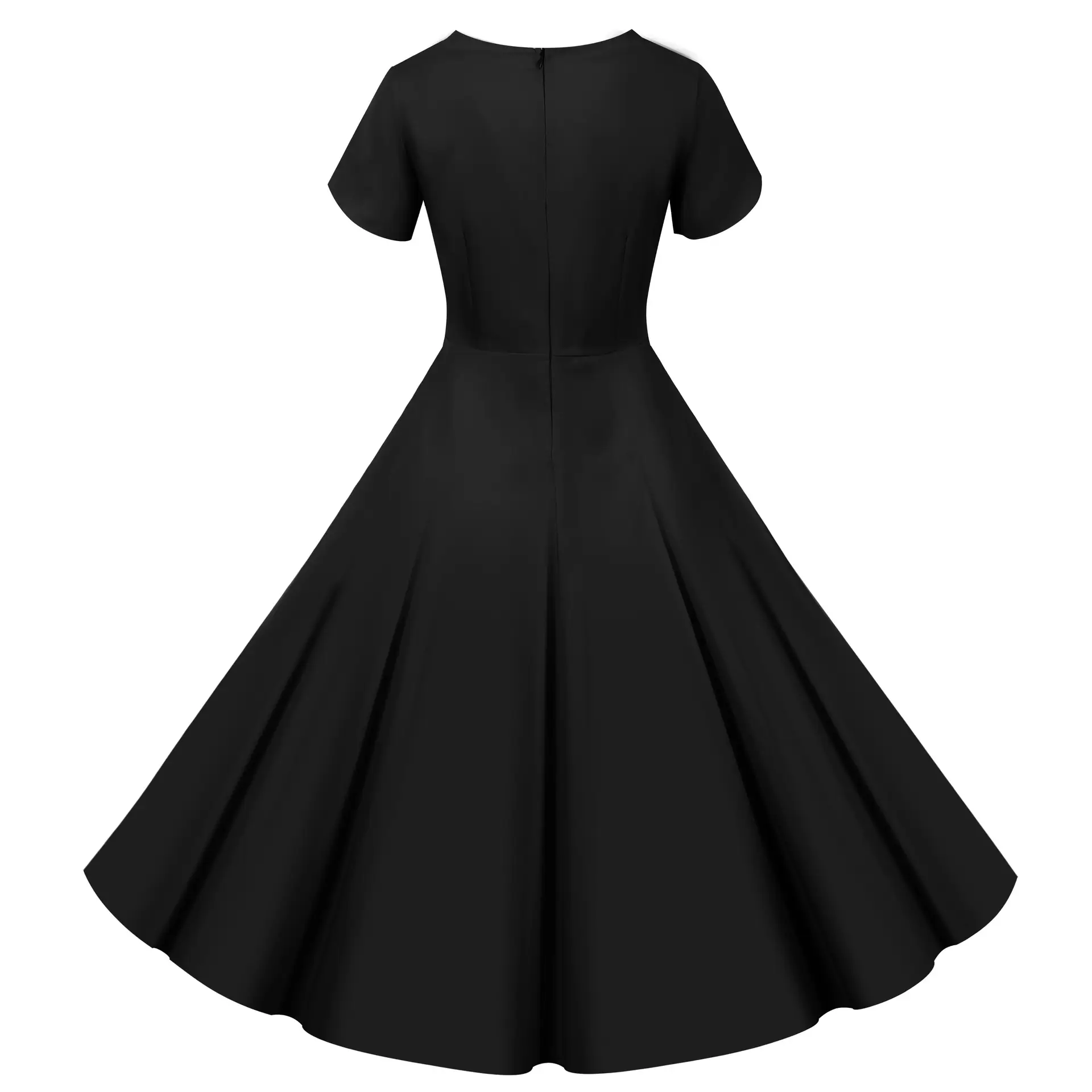 Red Button Front Swing Dress for Women Large - Image 9