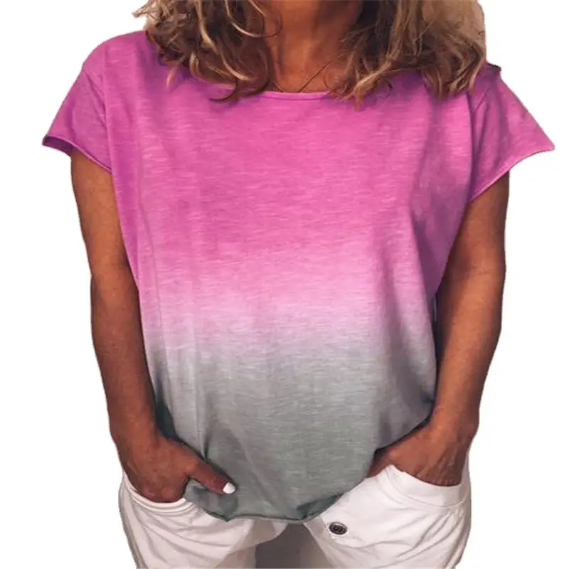 Rainbow Gradient Short Sleeve T-Shirt Green Grey - Image 9