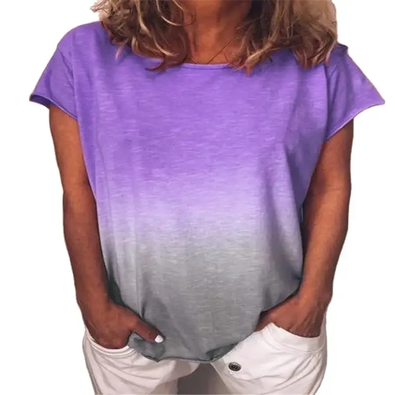Rainbow Gradient Short Sleeve T-Shirt Green Grey - Image 11