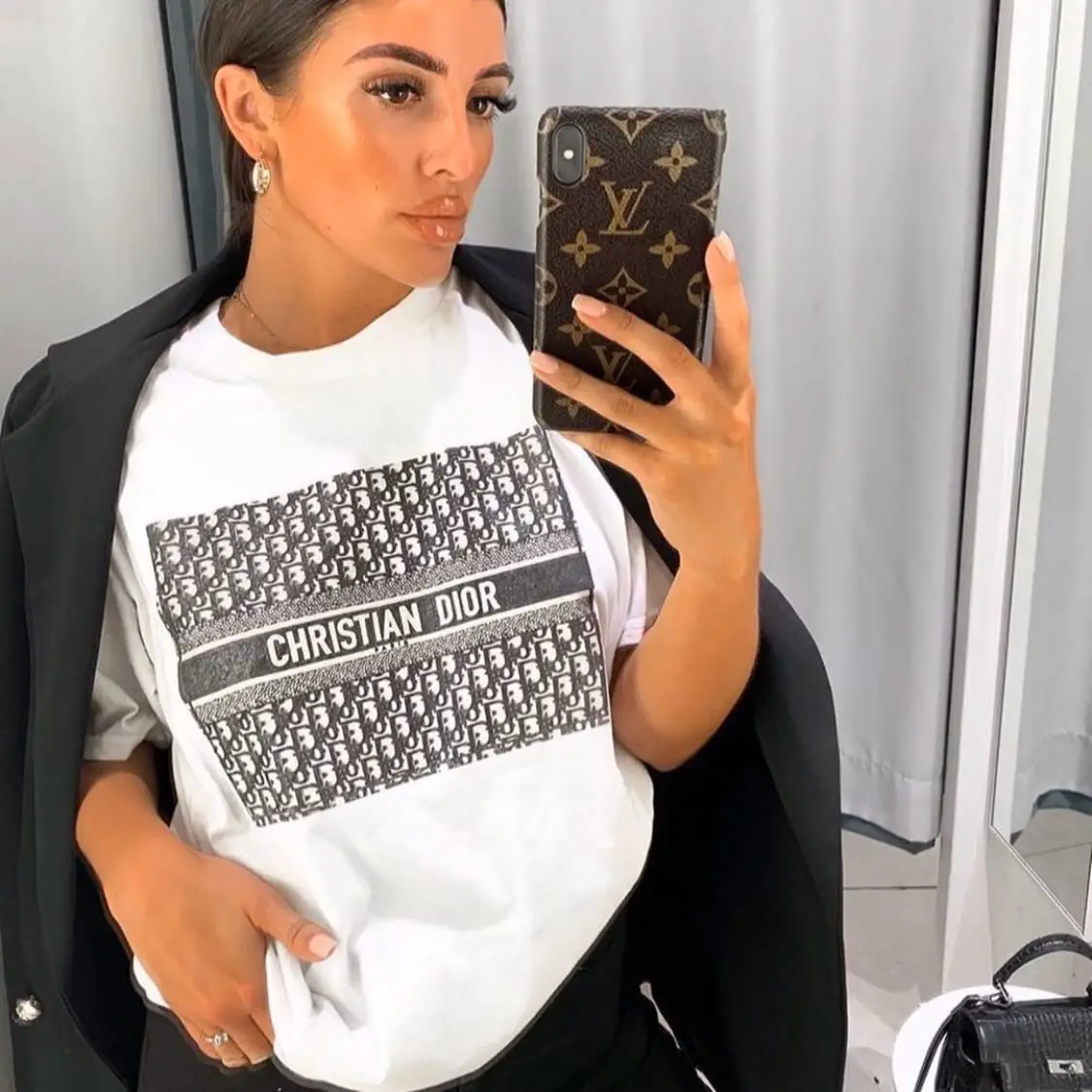 Women Christian Dior T-Shirt White Black 2025 Sale