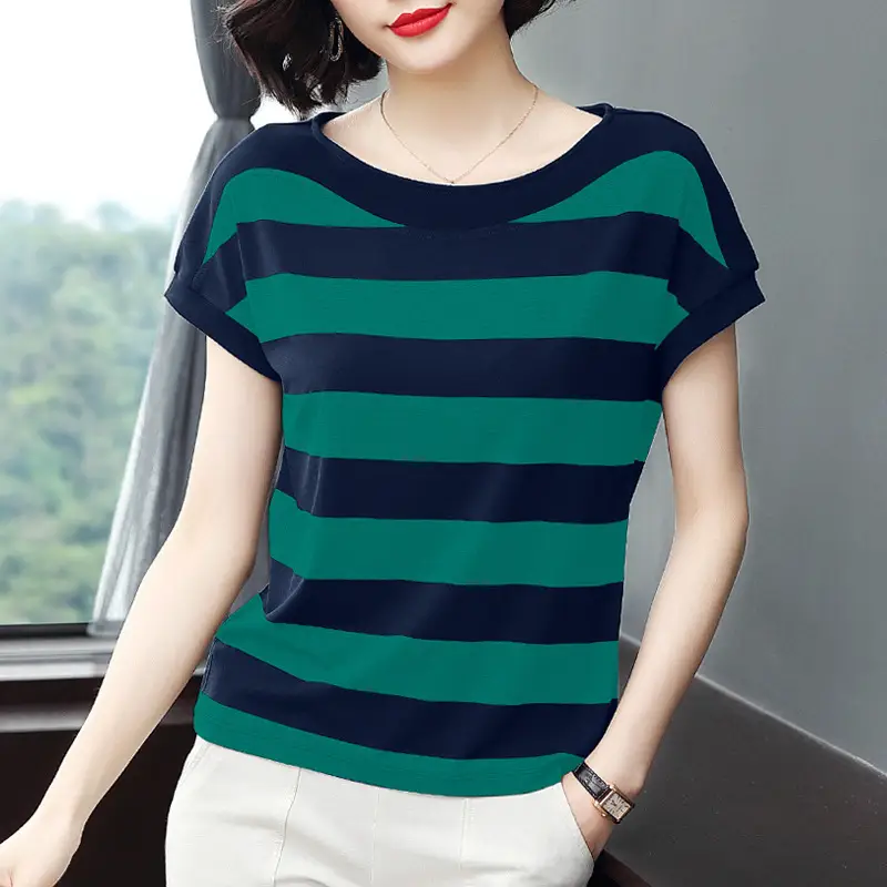 Women Striped T-Shirt Large Summer 2022 - Image 7