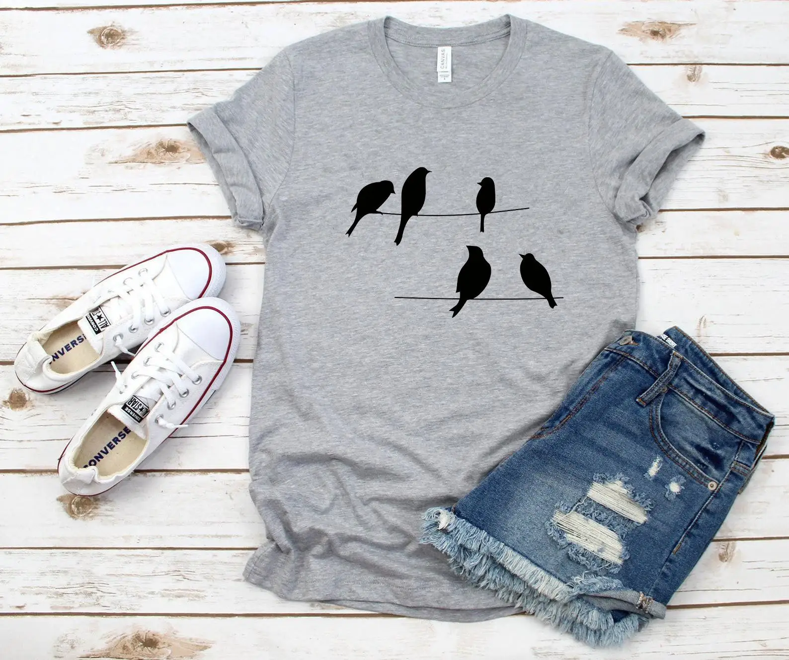 Maroon T-Shirt with Birds Print Short Sleeve - Image 2