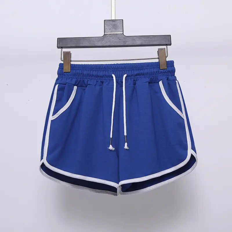 Women's Plus Size Drawstring Sports Shorts Grey White — feature 14