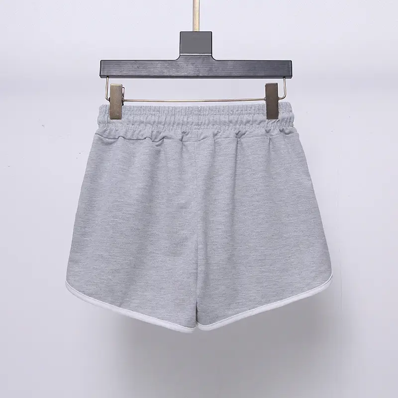 Women's Plus Size Drawstring Sports Shorts Grey White — feature 17