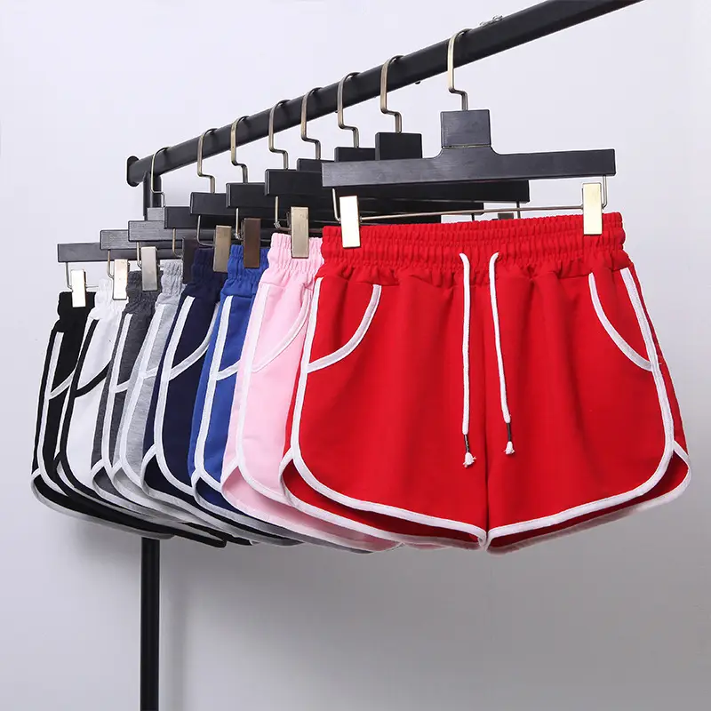 Women's Plus Size Drawstring Sports Shorts Grey White — feature 3