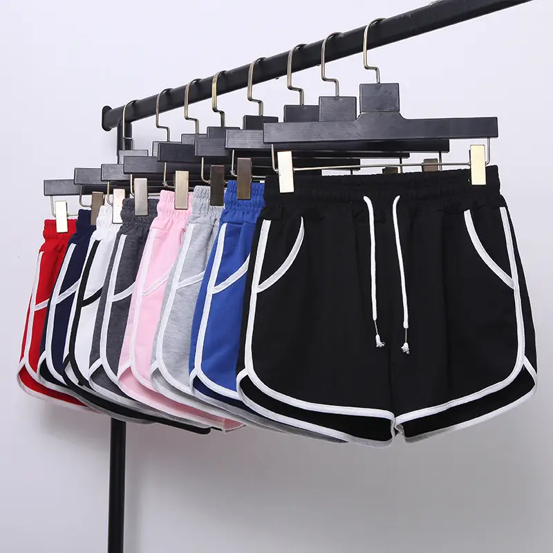 Women's Plus Size Drawstring Sports Shorts Grey White — feature 4