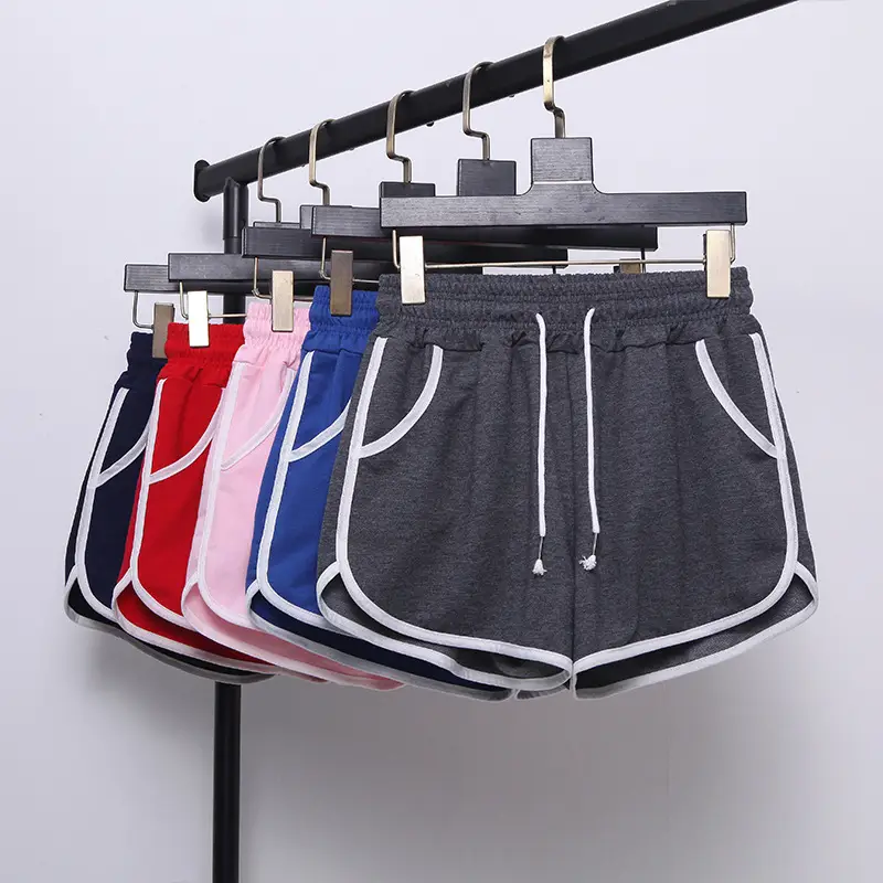 Women's Plus Size Drawstring Sports Shorts Grey White — feature 5
