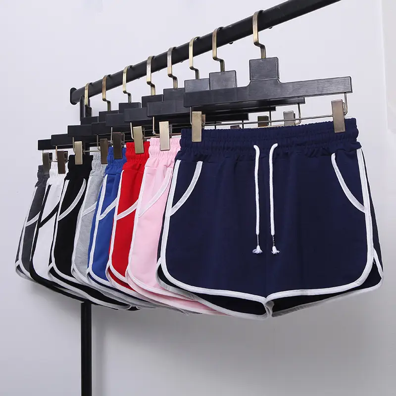 Women's Plus Size Drawstring Sports Shorts Grey White — feature 6