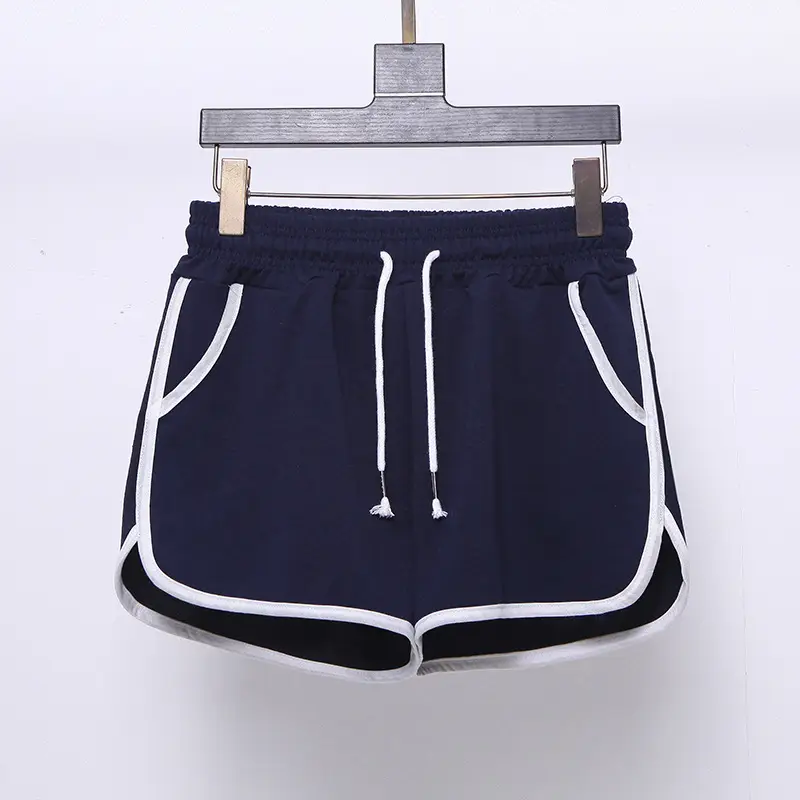 Women's Plus Size Drawstring Sports Shorts Grey White