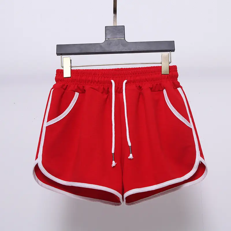 Women's Plus Size Drawstring Sports Shorts Grey White