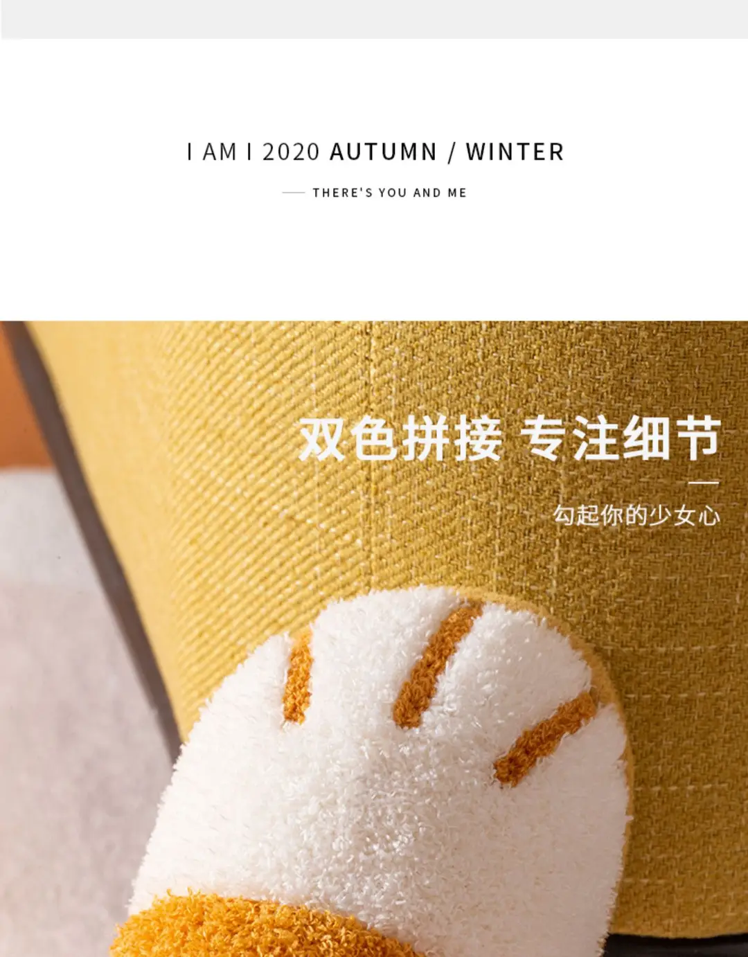 New Cotton Slippers for Women Home Cartoon Cute Cat Claw Plush Shoes for Couple Warm Indoor Soft Slippers for Men — feature 11