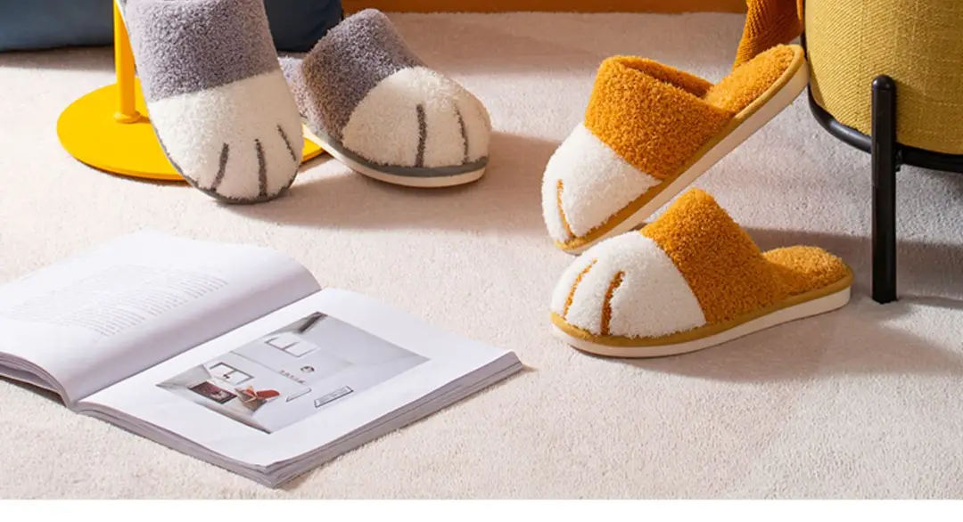 New Cotton Slippers for Women Home Cartoon Cute Cat Claw Plush Shoes for Couple Warm Indoor Soft Slippers for Men — feature 18