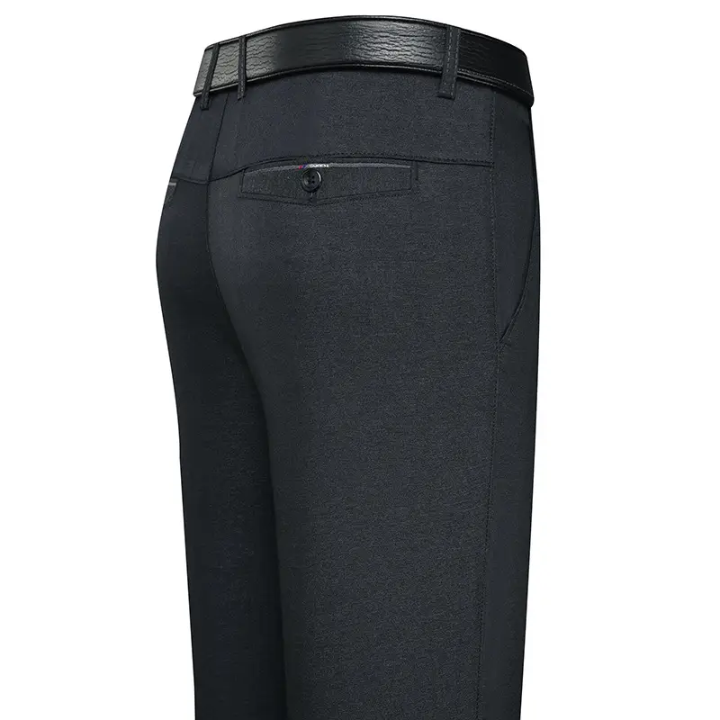2021 Men's Black High Waist Business Casual Pants Medium Old - Image 7