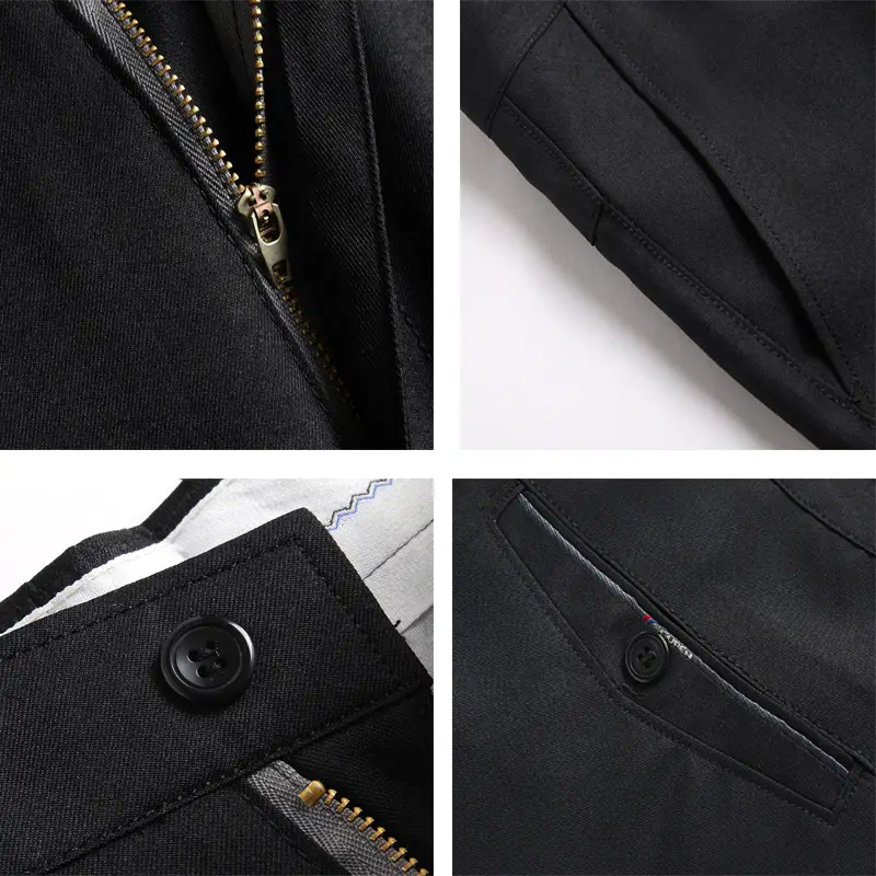 2021 Men's Black High Waist Business Casual Pants Medium Old - Image 9