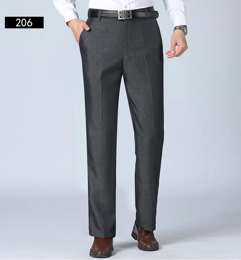 2021 Men's Black High Waist Business Casual Pants Medium Old — feature 10