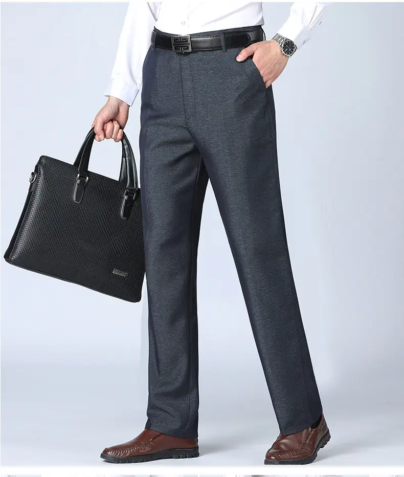 2021 Men's Black High Waist Business Casual Pants Medium Old — feature 15
