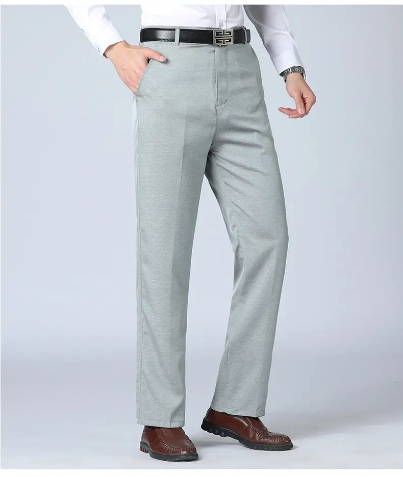 2021 Men's Black High Waist Business Casual Pants Medium Old — feature 18