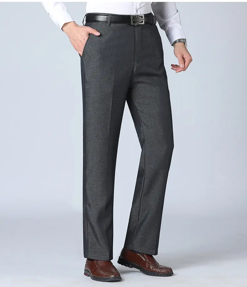 2021 Men's Black High Waist Business Casual Pants Medium Old — feature 20