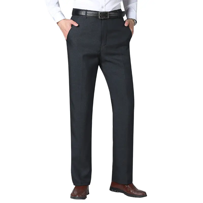 2021 Men's Black High Waist Business Casual Pants Medium Old — feature 8