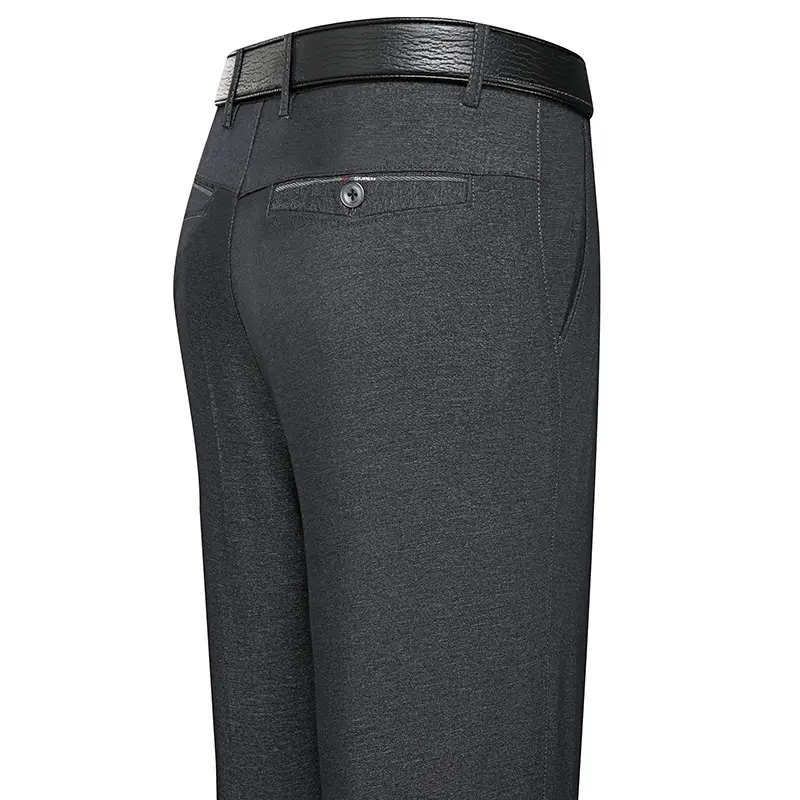 2021 Men's Black High Waist Business Casual Pants Medium Old - Image 2