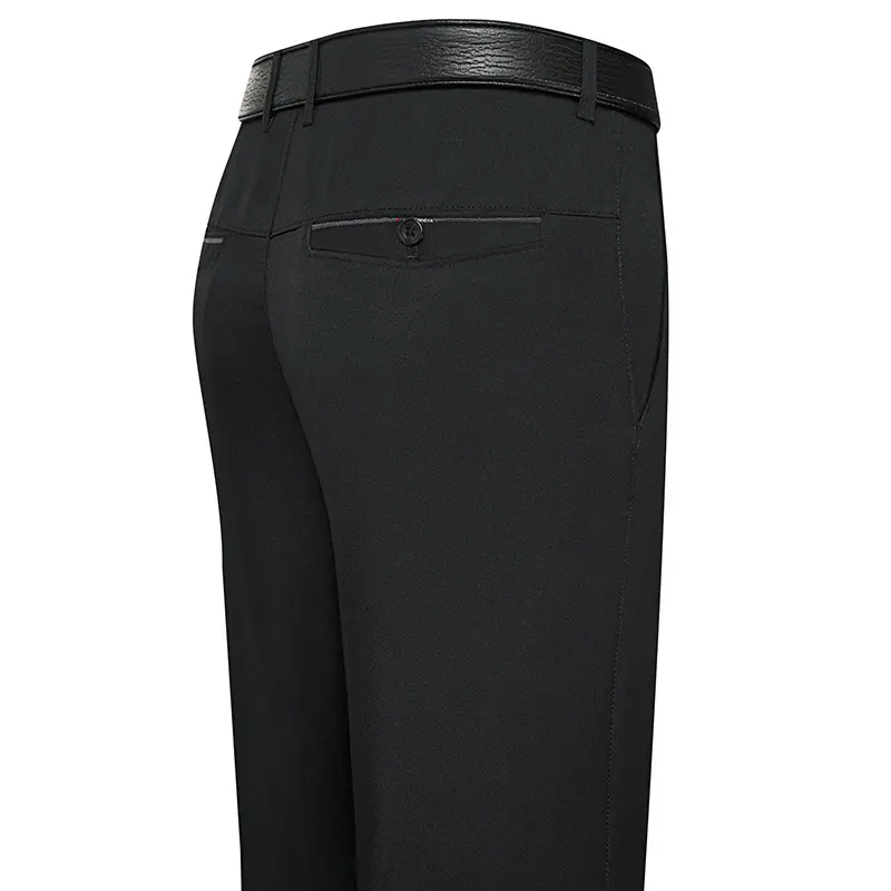 2021 Men's Black High Waist Business Casual Pants Medium Old - Image 3
