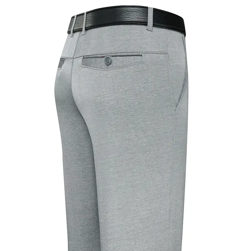 2021 Men's Black High Waist Business Casual Pants Medium Old - Image 4
