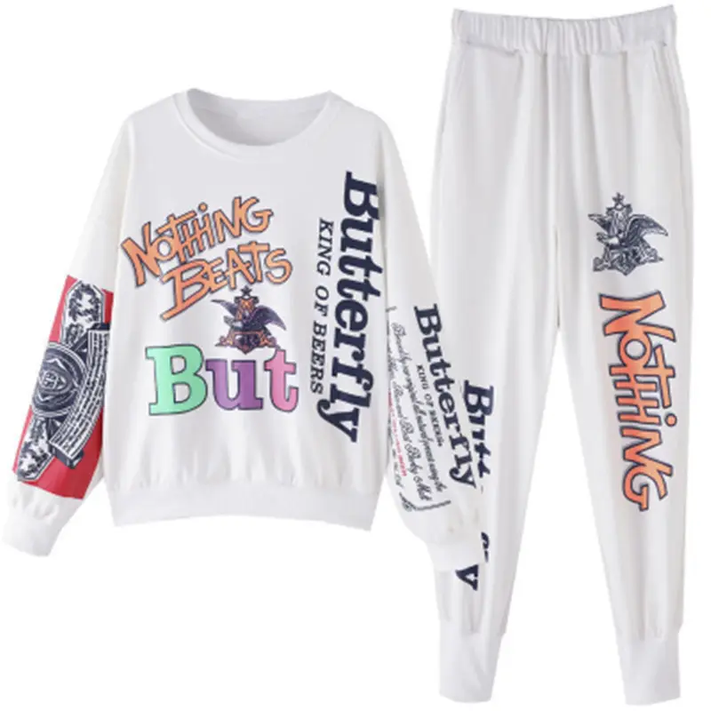 Women Korean Style Fat mm 2026 Sports Suit White Long Sleeve - Image 7