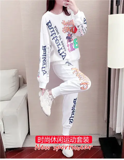 Women Korean Style Fat mm 2026 Sports Suit White Long Sleeve — feature 10