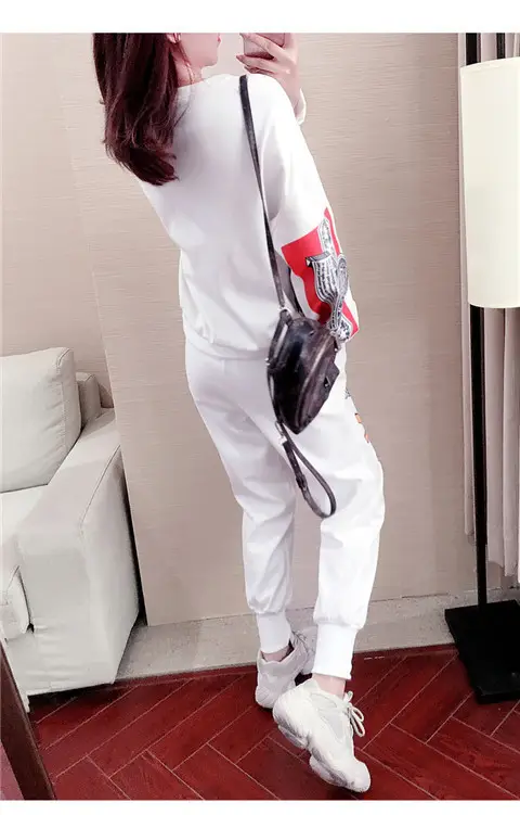 Women Korean Style Fat mm 2026 Sports Suit White Long Sleeve — feature 14