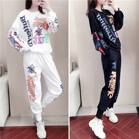 Women Korean Style Fat mm 2026 Sports Suit White Long Sleeve — feature 16