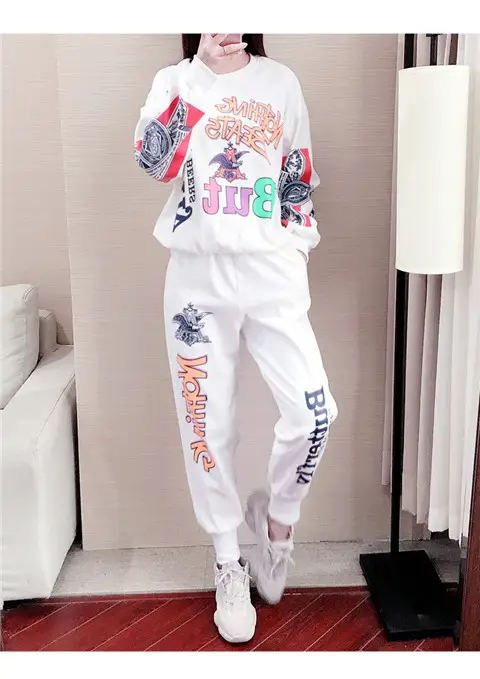 Women Korean Style Fat mm 2026 Sports Suit White Long Sleeve — feature 19