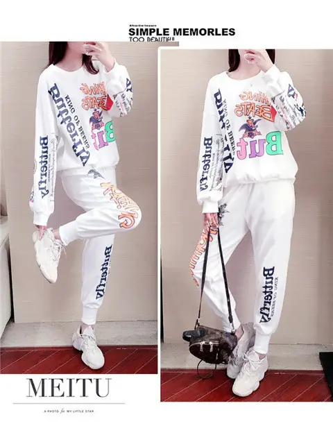 Women Korean Style Fat mm 2026 Sports Suit White Long Sleeve — feature 6