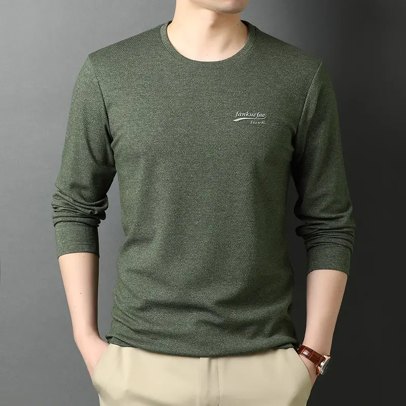 Men's Blue Long Sleeve T-Shirt with Logo - Image 4