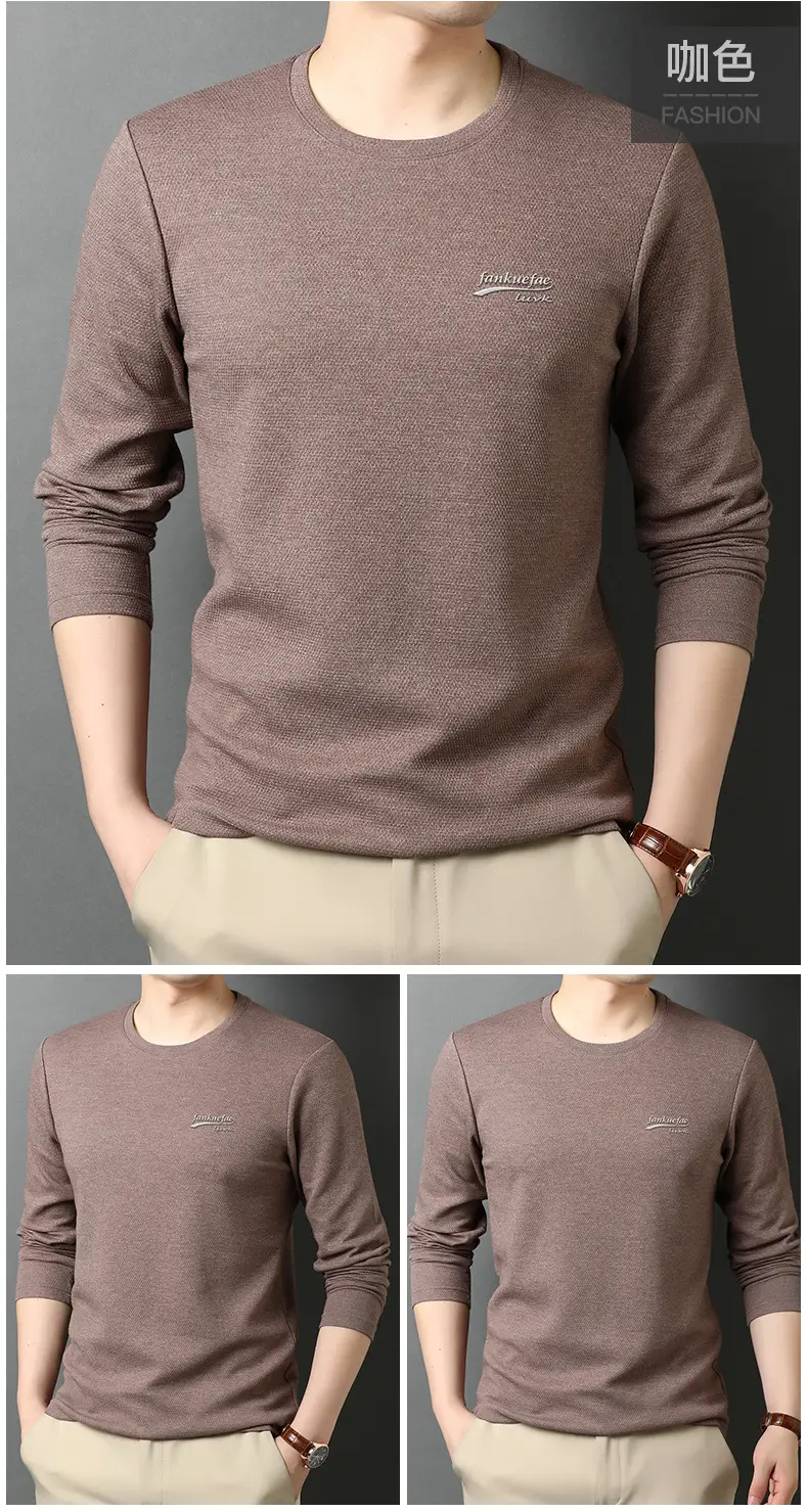Men's Blue Long Sleeve T-Shirt with Logo — feature 13