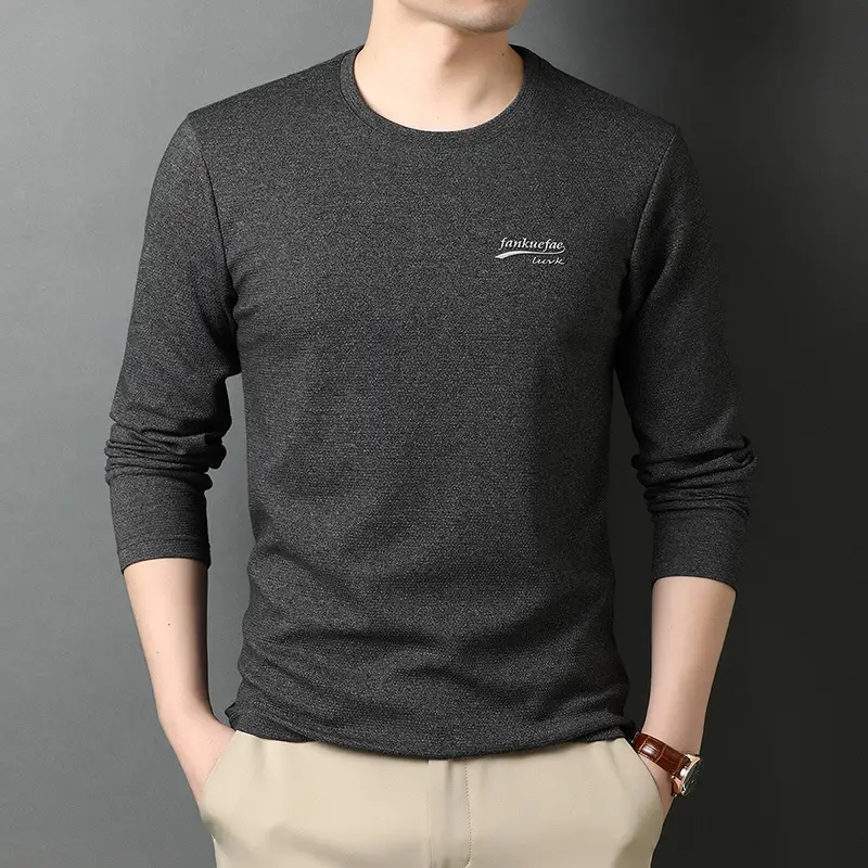 Men's Blue Long Sleeve T-Shirt with Logo - Image 6