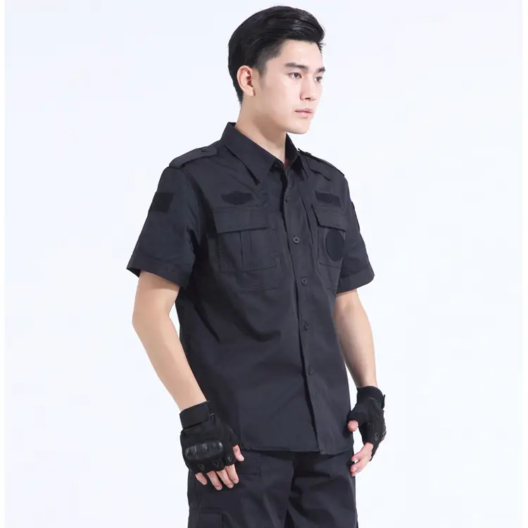 Men Black Security Training Suit Short Sleeve - Image 3