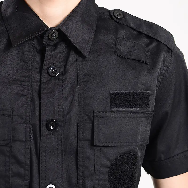 Men Black Security Training Suit Short Sleeve - Image 5