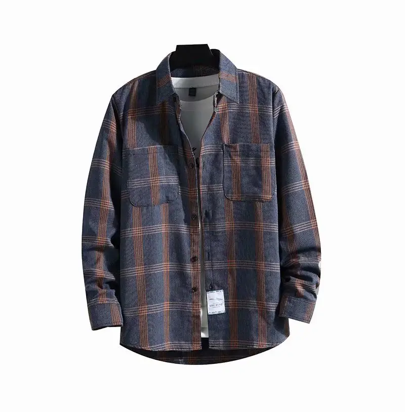 Men's Plaid Fleece Lined Long Sleeve Winter Shirt