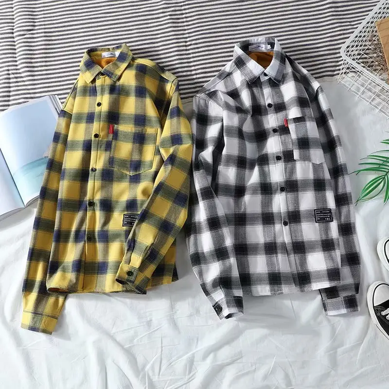 Winter Plaid Long Sleeve Shirt for Men - Image 5