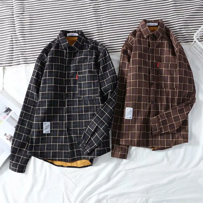 Winter Plaid Long Sleeve Shirt for Men - Image 7