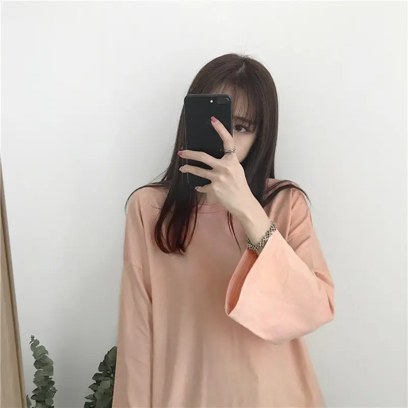 Women Long Sleeve T-Shirts White Round Neck Dropshipping - Image 10
