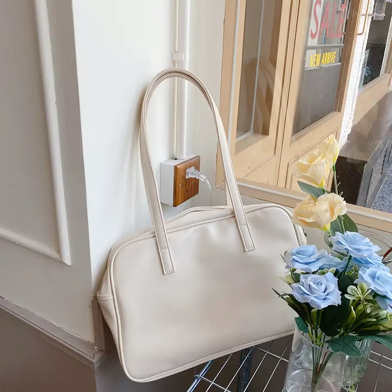 Women's 2025 College Style Shoulder Bag Large Capacity Beige — feature 16