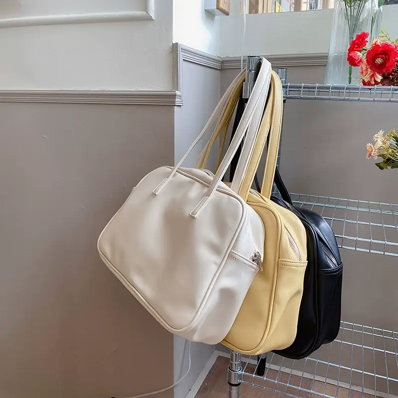 Women's 2025 College Style Shoulder Bag Large Capacity Beige — feature 20