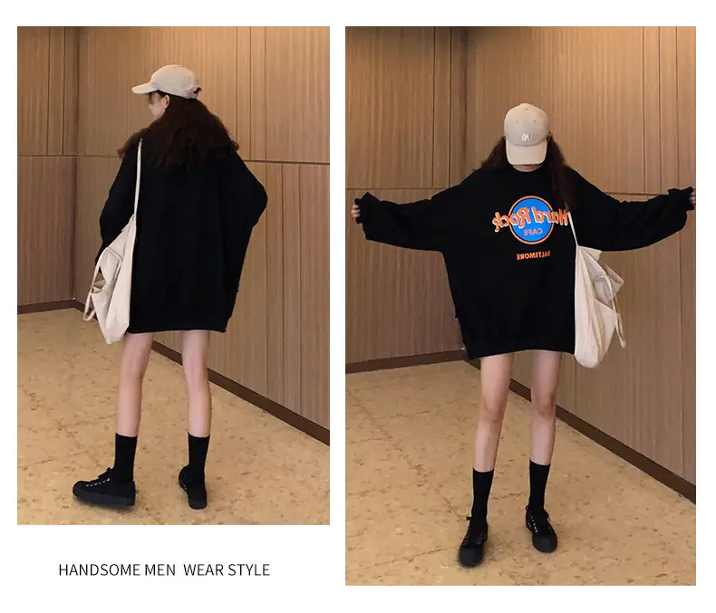 Women 2025 Sweatshirt Set Red Cream Loose Fit Harajuku Style — feature 13
