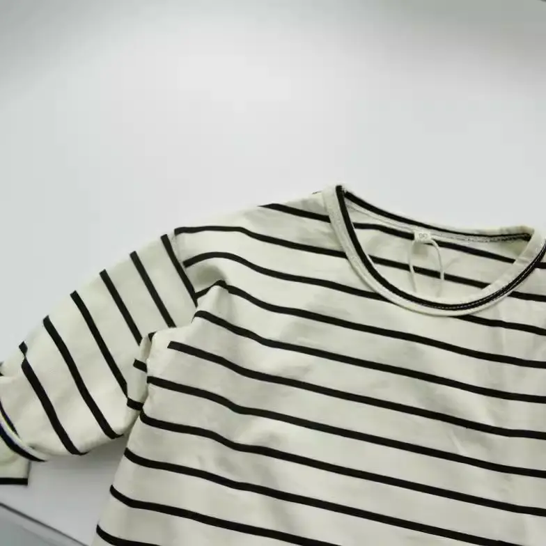 New Spring Base Layer Shirt for Boys Striped Cotton Top