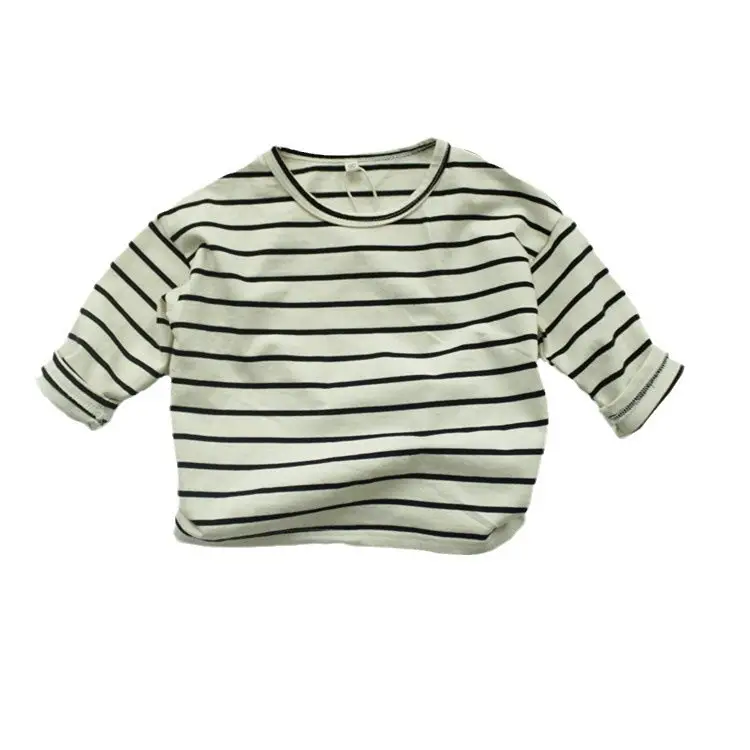 New Spring Base Layer Shirt for Boys Striped Cotton Top