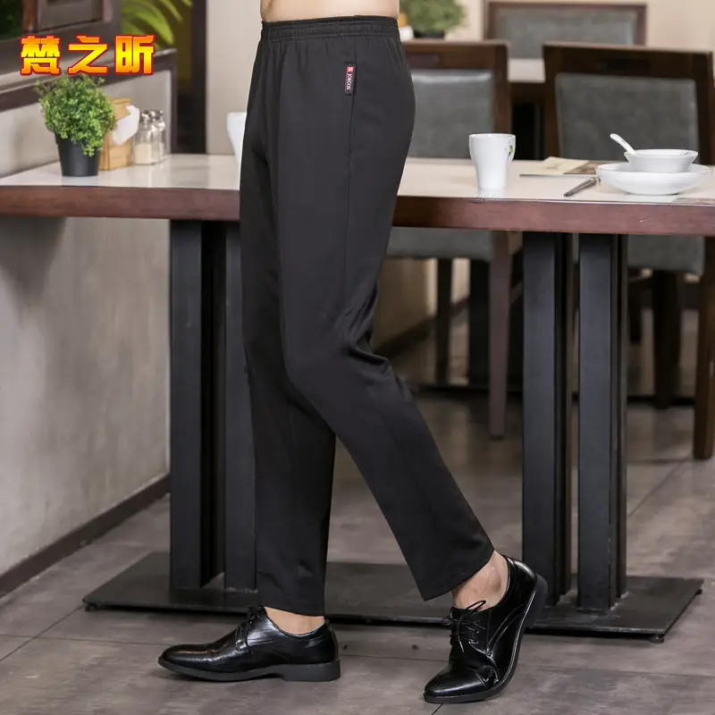 Black Four-Sided Elastic Women's Pants Large - Image 5