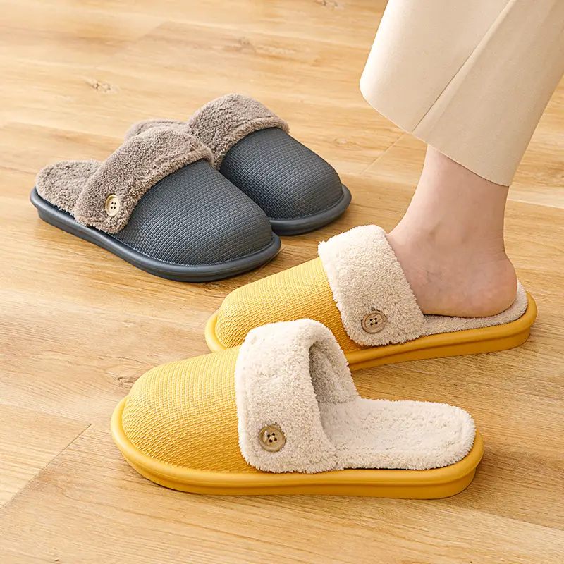New Autumn and Winter Cotton Slippers Women's Coral Fleece Warm Waterproof Non-slip Detachable Interior Interior Home Shoes - Image 4