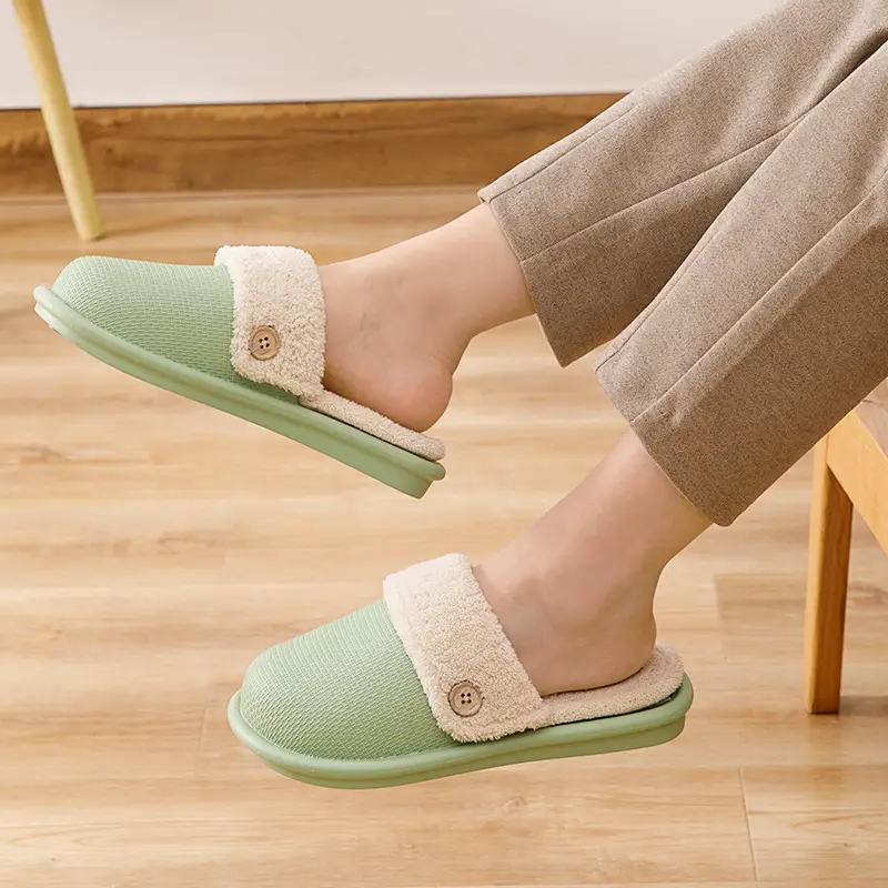 New Autumn and Winter Cotton Slippers Women's Coral Fleece Warm Waterproof Non-slip Detachable Interior Interior Home Shoes - Image 5
